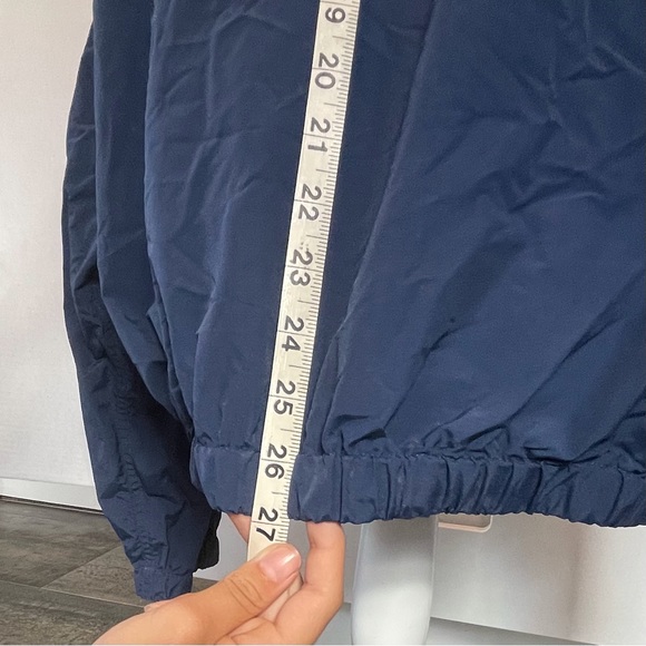 J Crew Lightweight Windbreaker Blue Nylon Jacket with Racing Stripes - Picture 6 of 7